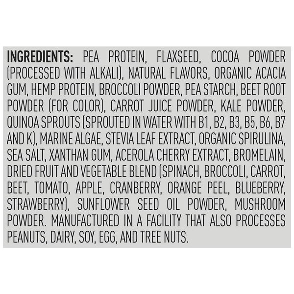 Vega® Essentials - Medium Tub - Chocolate ingredients