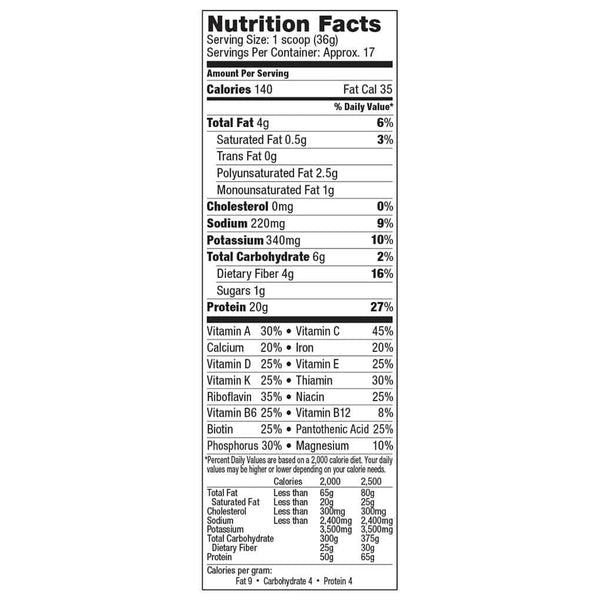 Vega® Essentials - Medium Tub - Chocolate nutrition