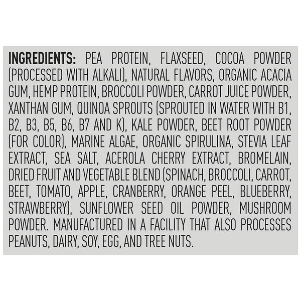 Vega® Essentials - Medium Tub - Mocha ingredients