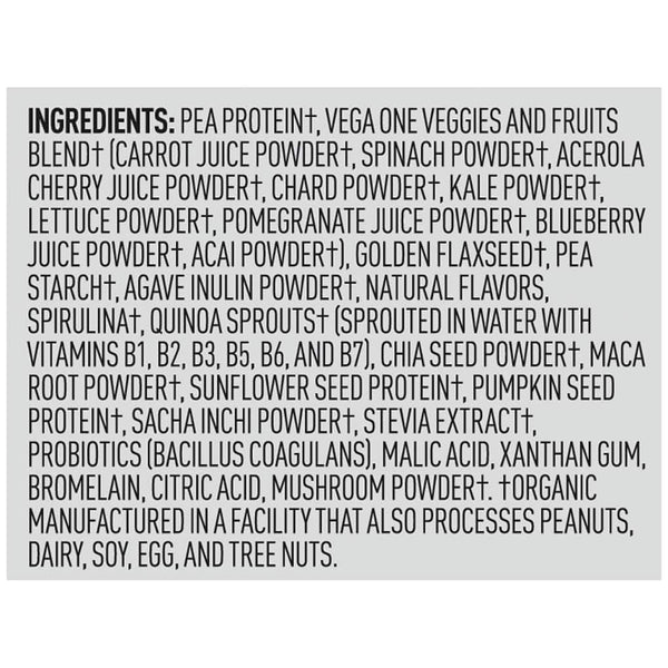 Vega One® Organic - Berry - Small Tub ingredients