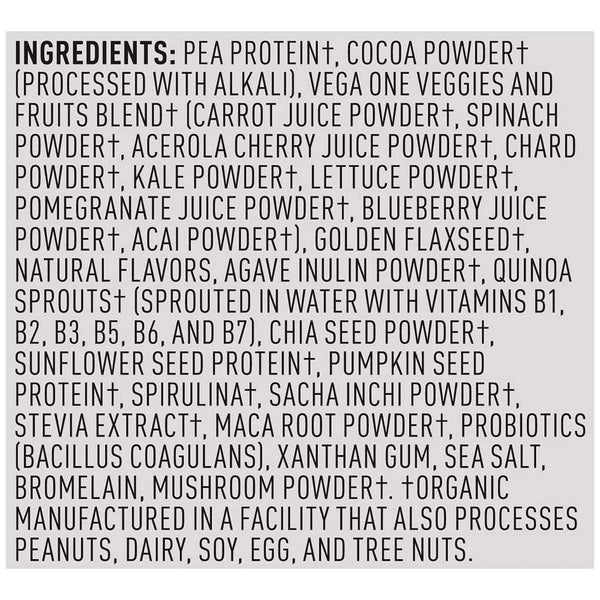 Vega One® Organic - Chocolate Mint - Small Tub ingredients