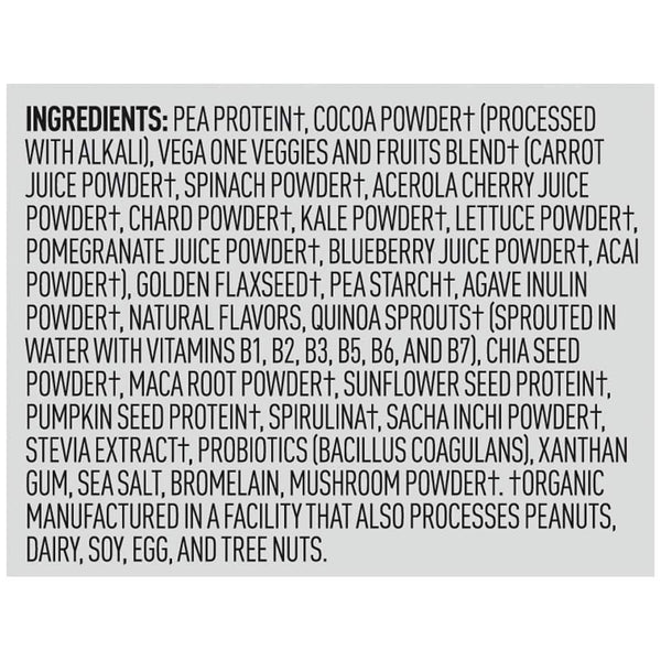 Vega One® Organic - Mocha - Single Pack ingredients