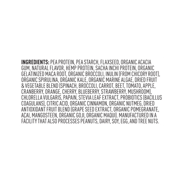 Vega One® All-in-One Shake - Vanilla Chai - Small Tub ingredients