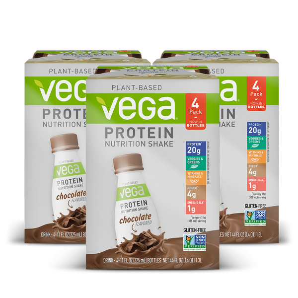 Vega® Protein Nutrition Shake - Chocolate - 12 Bottles