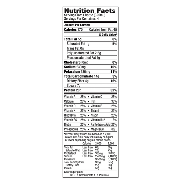 Vega® Protein Nutrition Shake - Chocolate - 4 Bottles nutrition