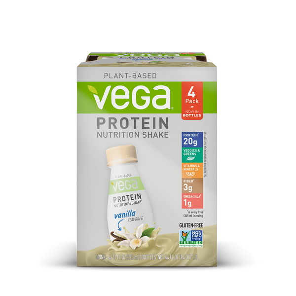 Vega® Protein Nutrition Shake - Vanilla - 4 Bottles