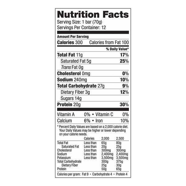 Vega Sport® Protein Bar - Mint Chocolate - Box nutrition