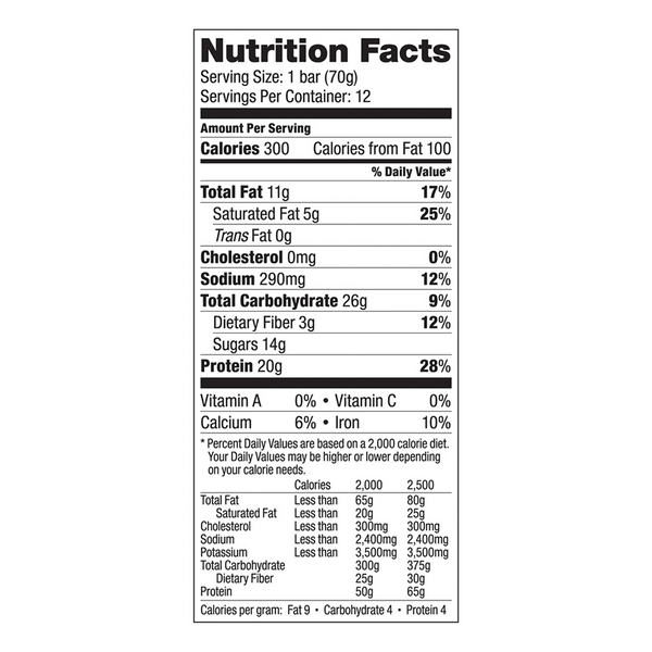 Vega Sport® Protein Bar - Peanut Butter - Box nutrition